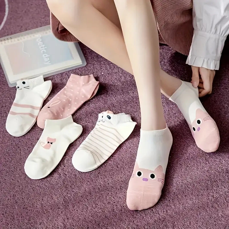 SweetFeet™ – Pack de 5 medias con diseños divertidos