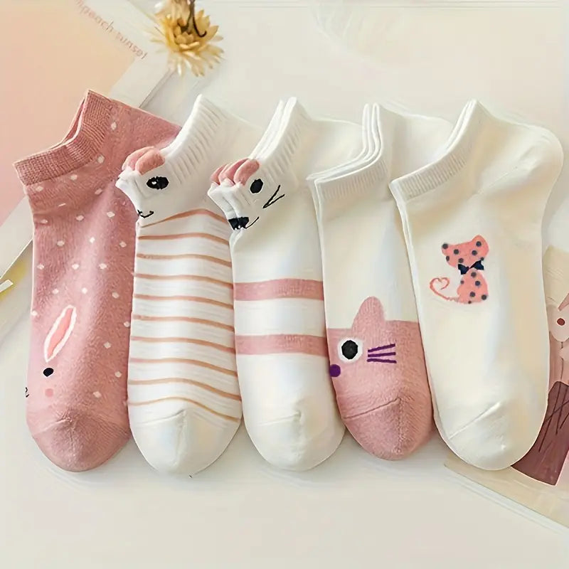 SweetFeet™ – Pack de 5 medias con diseños divertidos