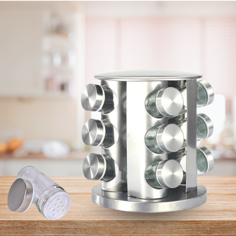 Spice Master Pro™ – El organizador que convierte 16 condimentos básicos en arsenal culinario profesional
